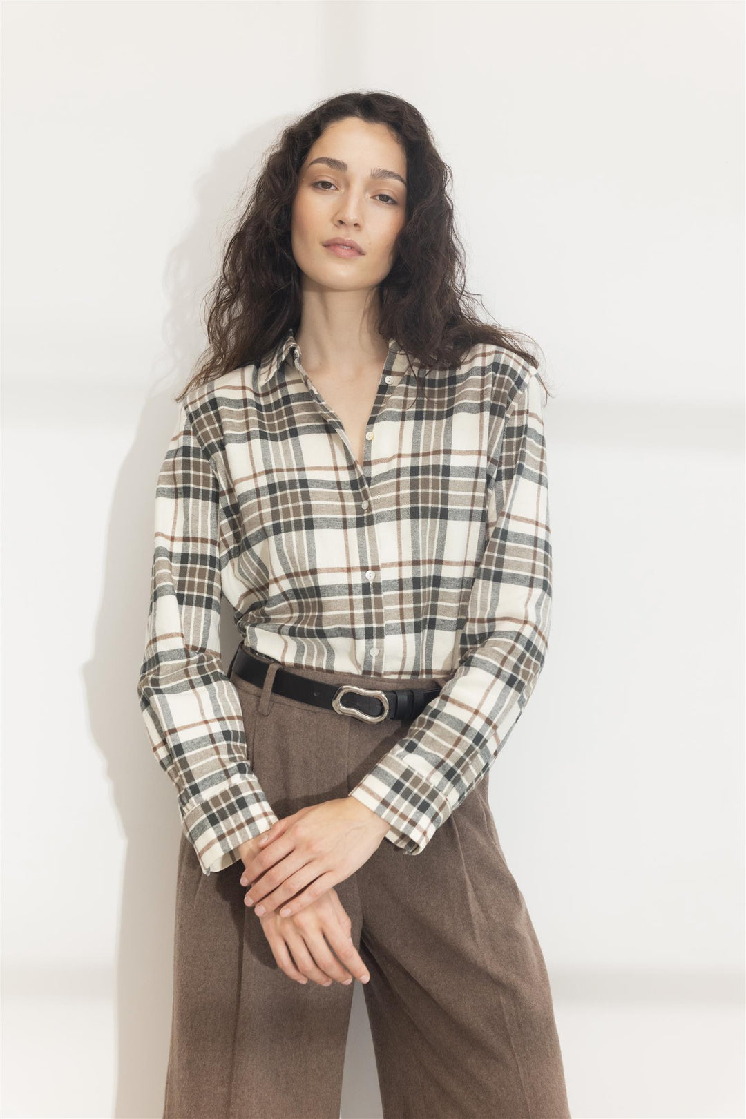 Joan Flannel Shirt Green Check