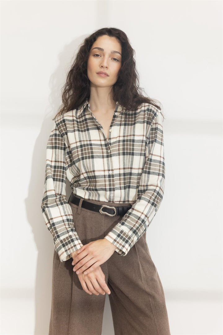 Joan Flannel Shirt Green Check
