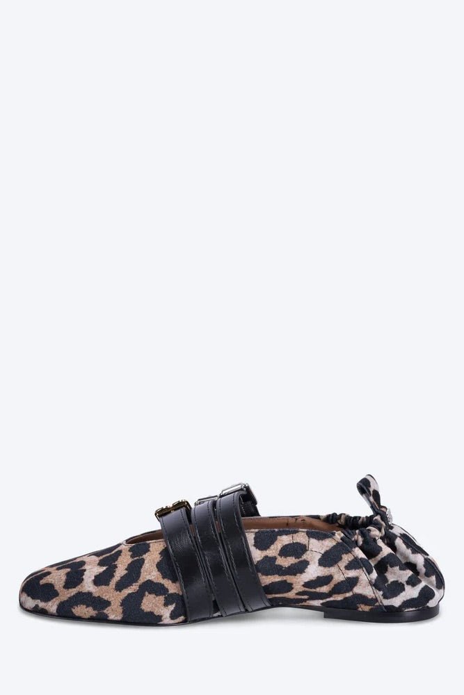 Sue Triple Ballerina Flocked Denim Printed