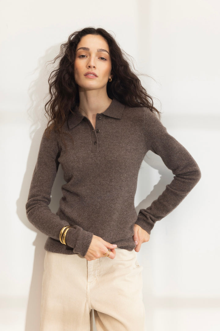 Jolanda Knit Dark Taupe Melange