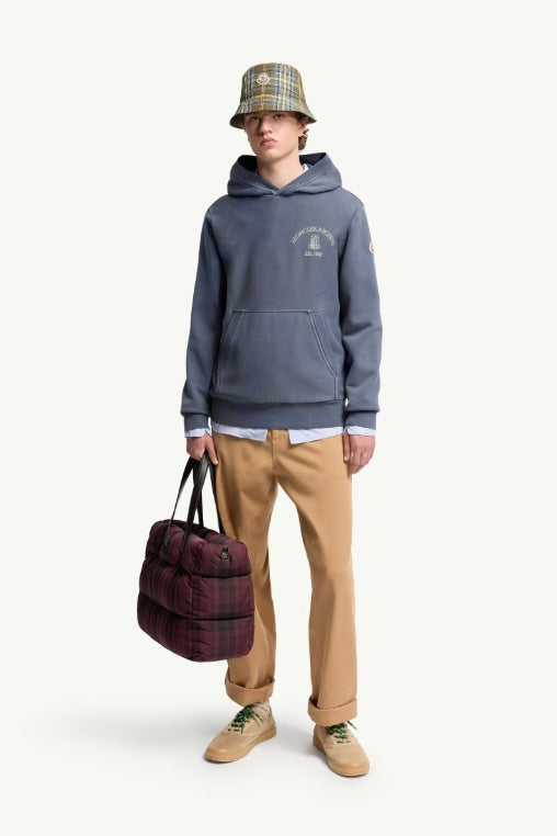 MONCLER Rowing Logo Cotton Hoodie Cobalt Blue - Dale