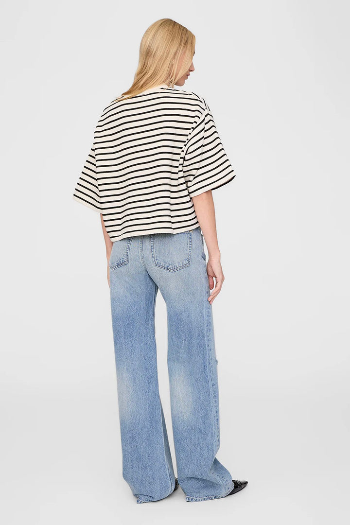 Myers Cropped Tee Black Stripe