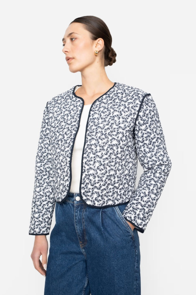 Elvera Jacket Navy Rosehip Print