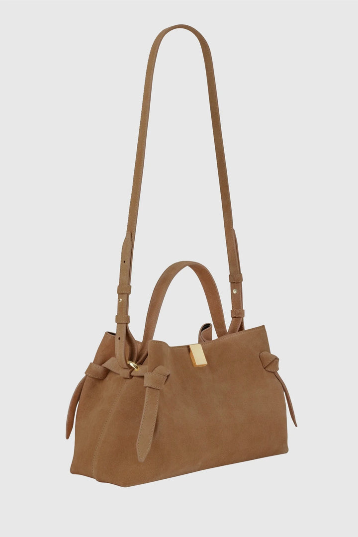 YUZEFI Gyoza Suede Handbag Cognac - Dale