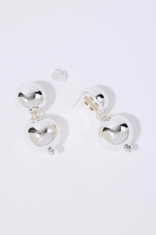 Silver Sphere Studs