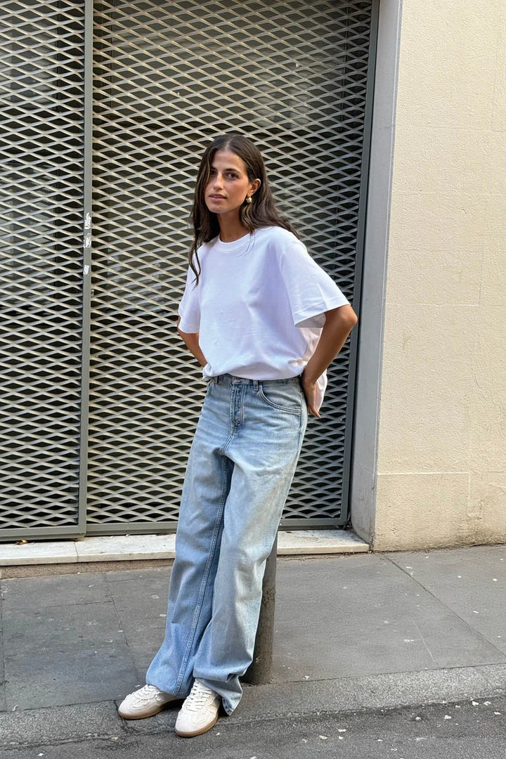 Tb. 490 Crochet Cream Leather Sneakers