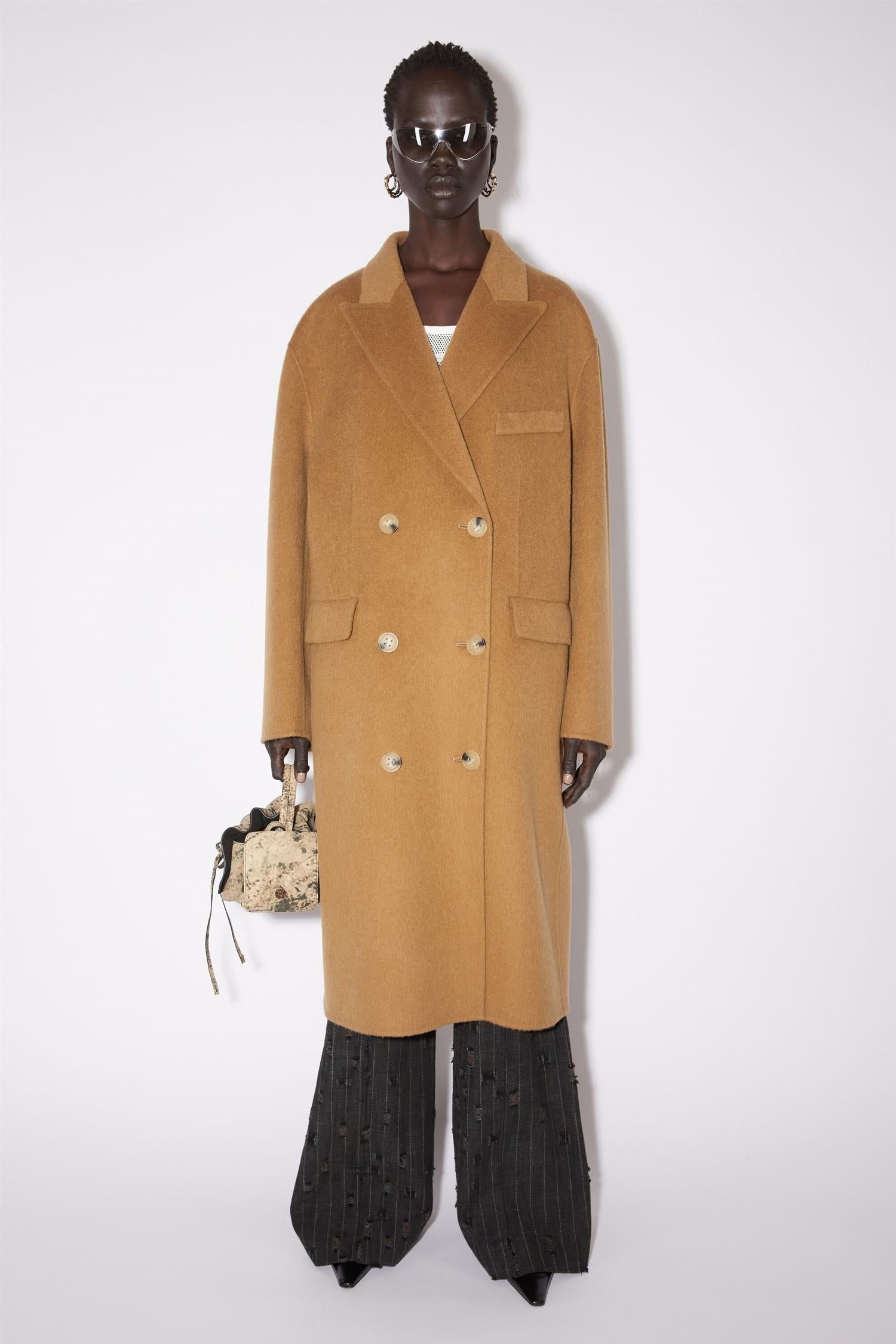 【ACNE STUDIOS】double-breasted hound（関税込み） ACNE STUDIOS Checked Double-Breasted Wool-Blend Coat | endource