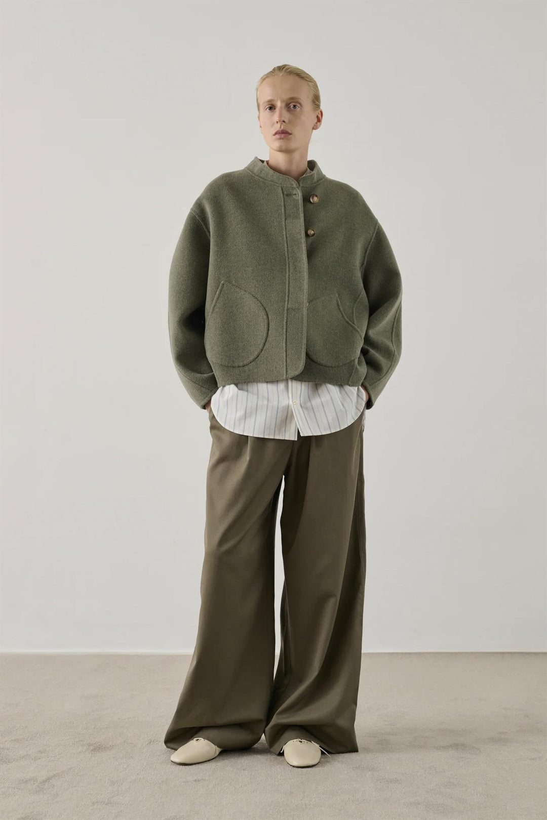 Windsor Short Double-Faced Wool Coat