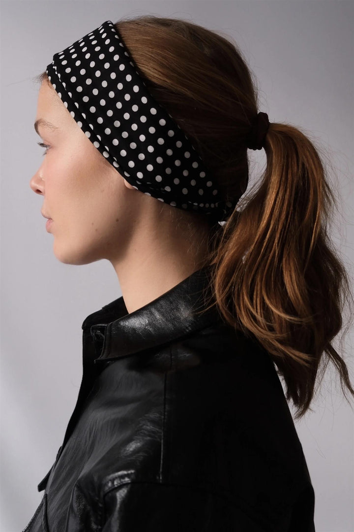 LE SCARF Cotton Polkadot Scarf Black 55x55 - Dale