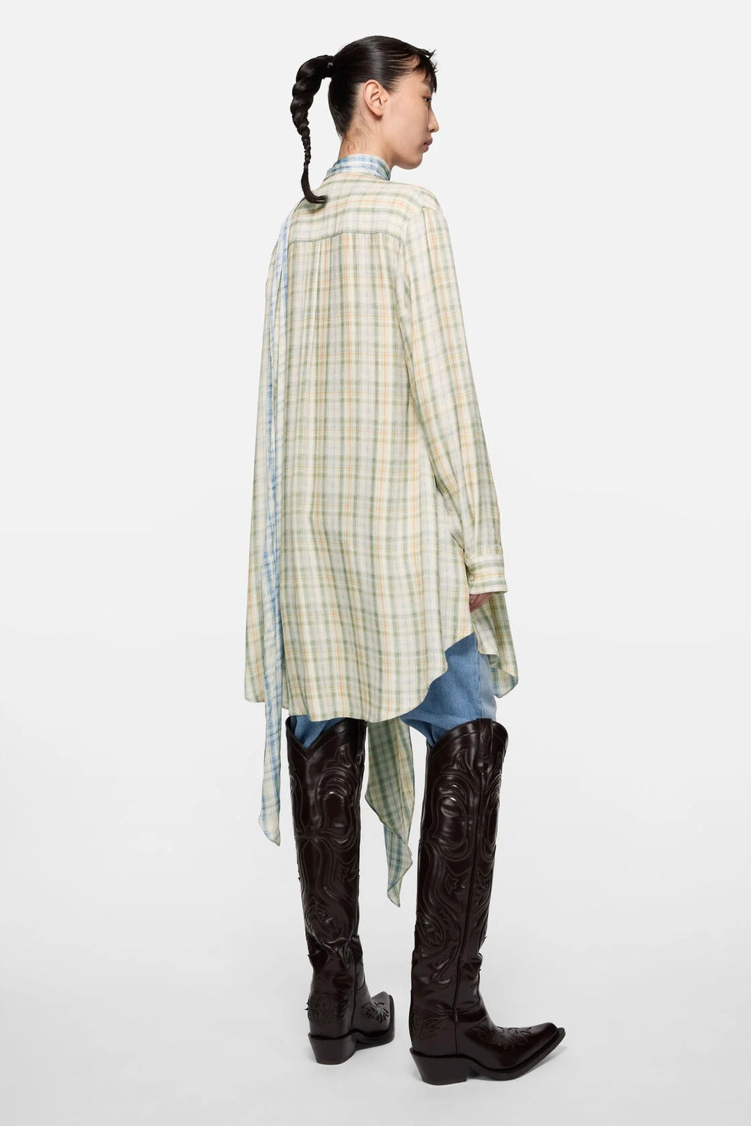 Check Tunic Dress Green/Blue