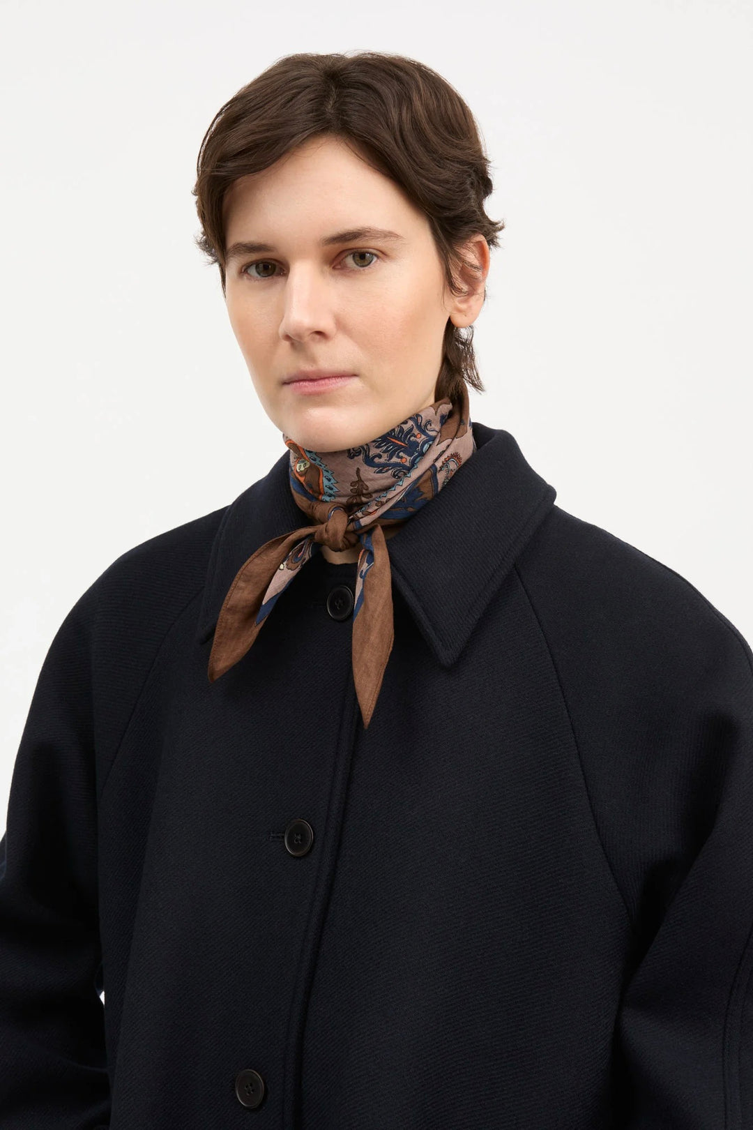 Pippa Scarf Brown Paisley Print