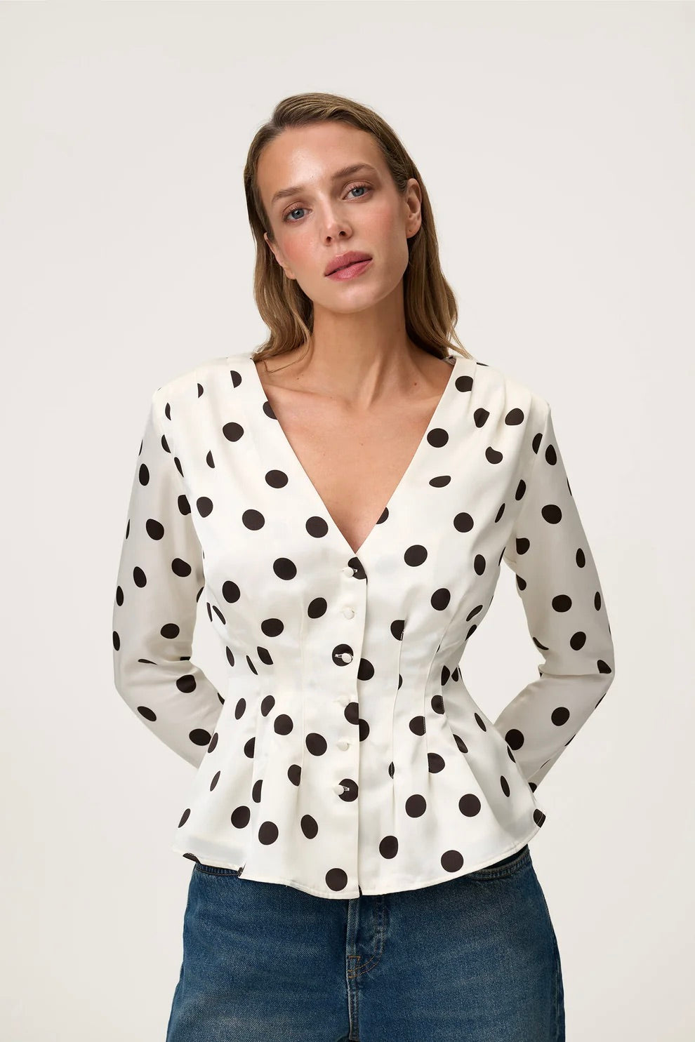 Marmo Blouse Creme Dots