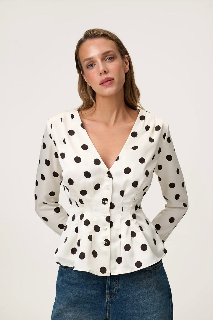 Marmo Blouse Creme Dots