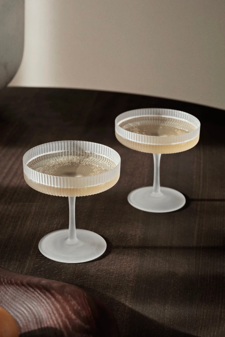 Ripple Champagne Saucer Frosted - Set of 2