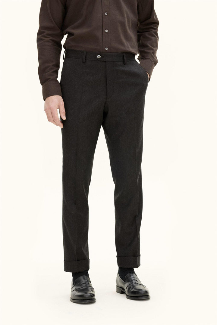 Dandy Turn Up Trousers Chocolate Brown