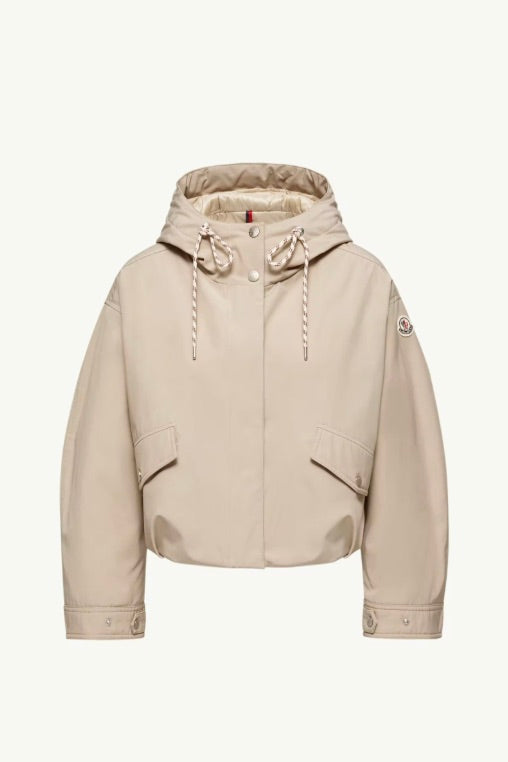 MONCLER Eucalyptus Hooded Short Down Jacket Stone - Dale