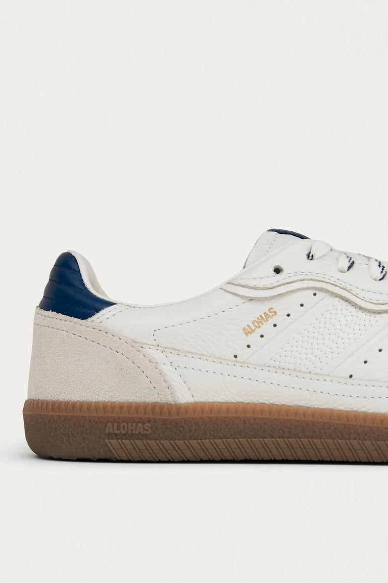 Tb.490 Rife Grain White Navy Leather Sneakers