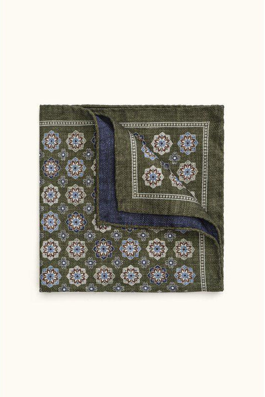 OSCAR JACOBSON Silk Handkerchief Caraban Green - Dale