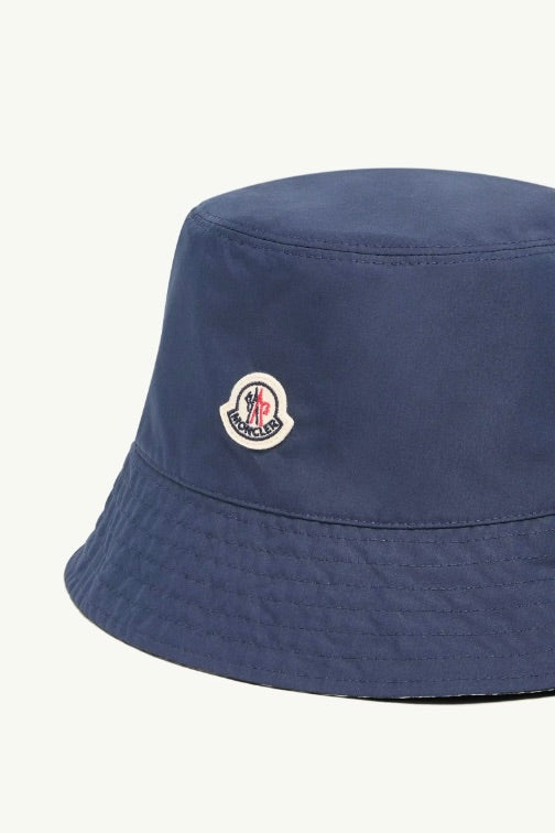 Reversible Striped Cotton Bucket Hat Blue&White