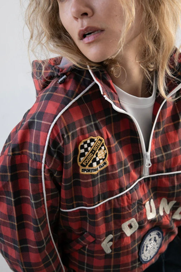 Red Plaid Track Jacket