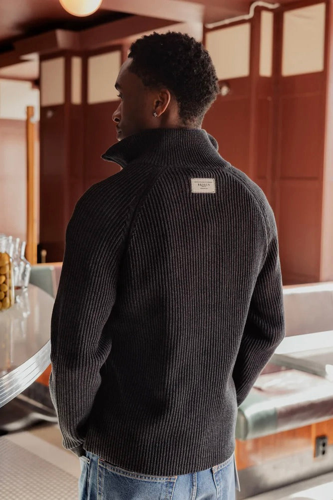 Knitted Cardigan Black Two-Tone