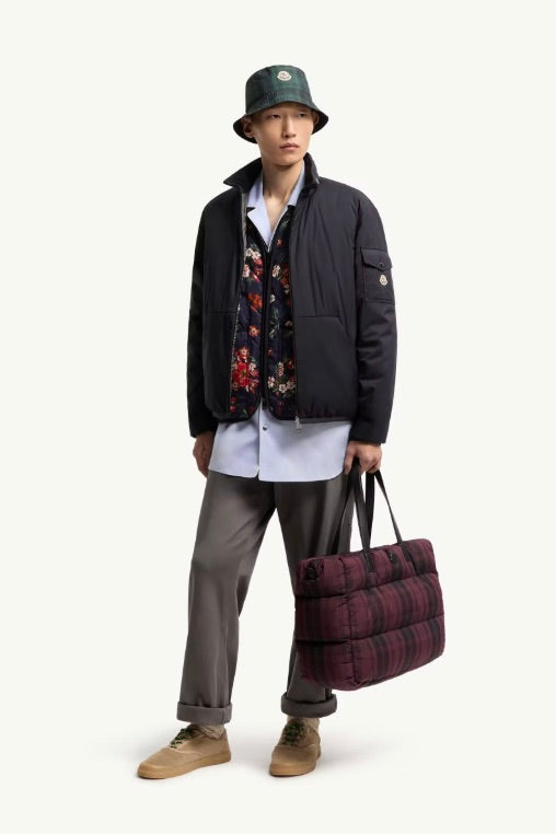 MONCLER Breezes Short Padded Jacket Navy Blue - Dale