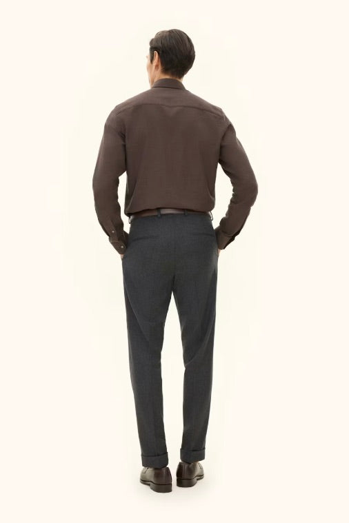 Dandy Turn Up Trousers Dark Grey