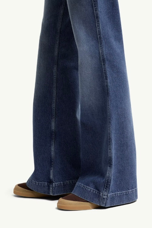 Wide Leg Denim Jeans Blue