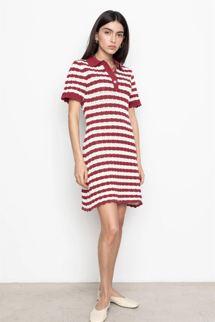 Emery Dress Berry Stripe