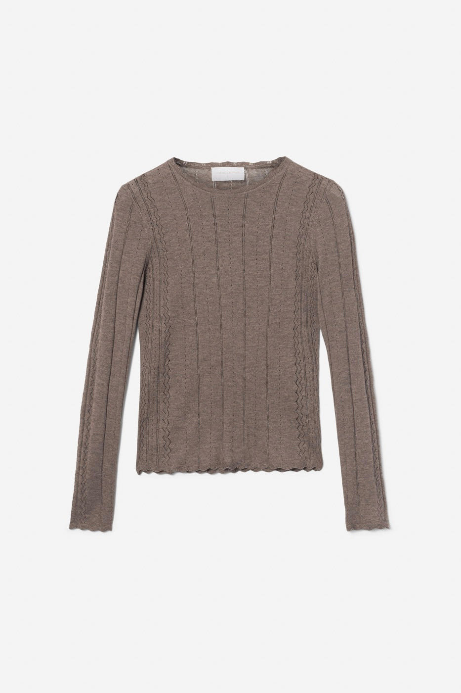 Safir Knit Top Dark Taupe Melange