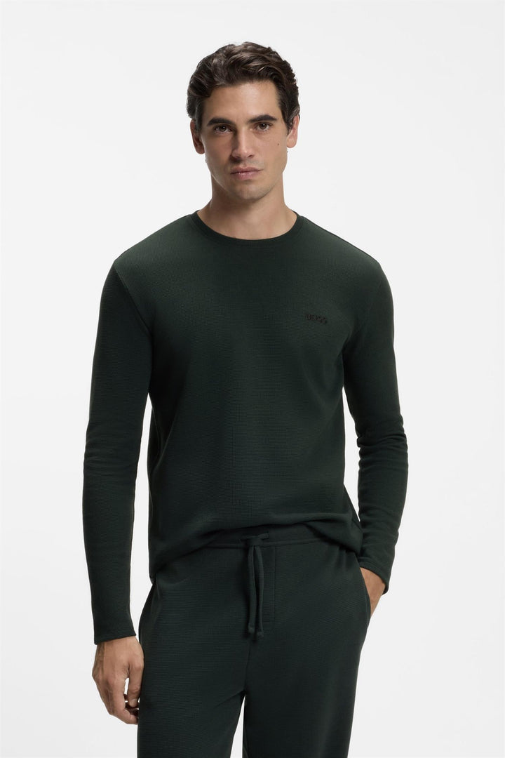 Waffle LS-Shirt Dark Green