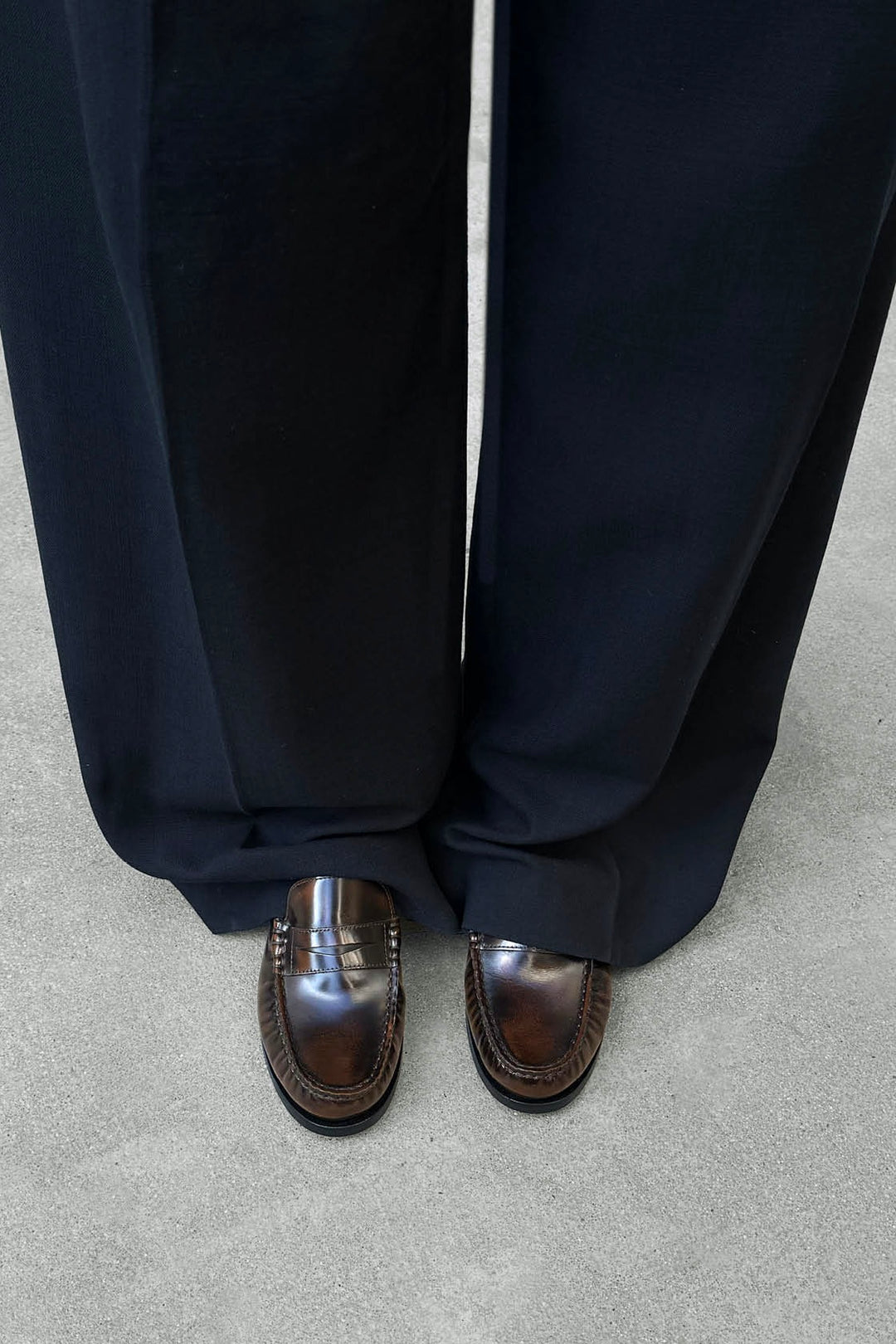 Rivet Brushed Coffee Brown Leather Loafers