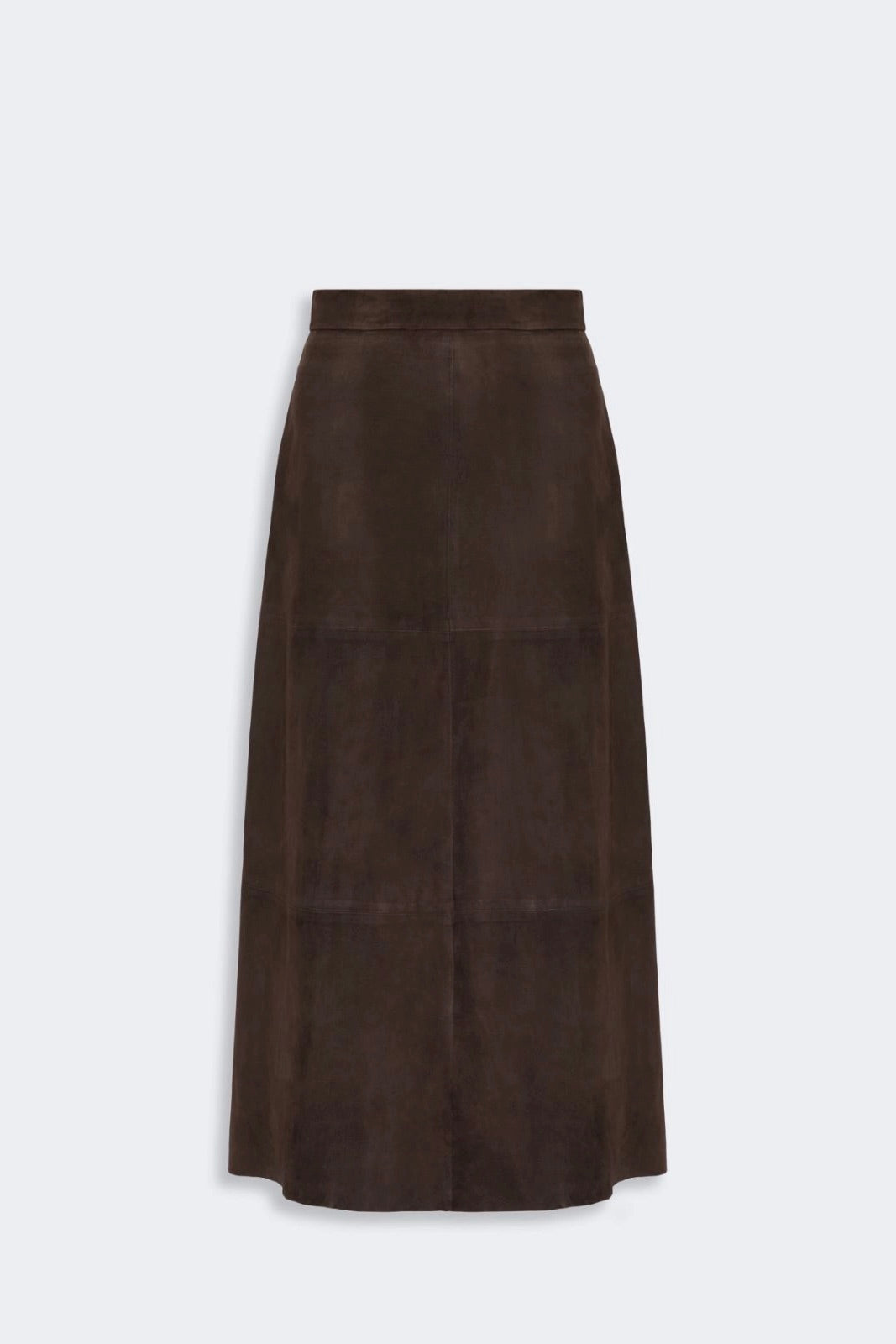 Flared Suede Skirt Brown