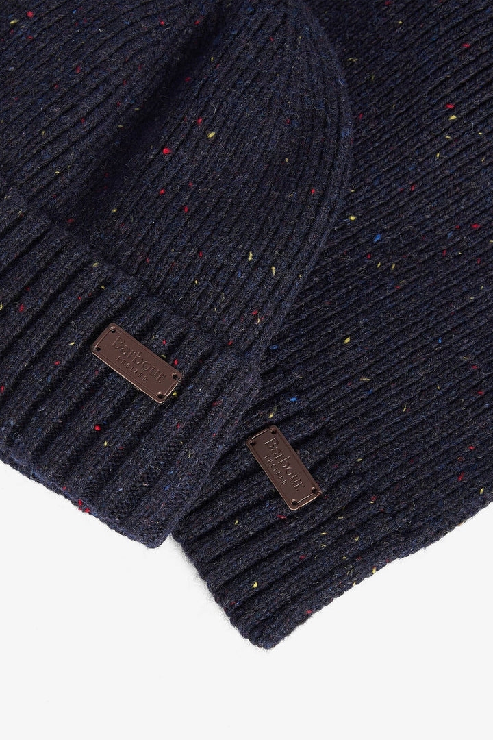 Barbour Gift Set Beanie &amp; Scarf Carlton Fleck