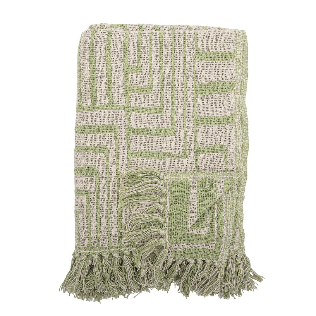 Velva Throw, Green, Recycled Cotton