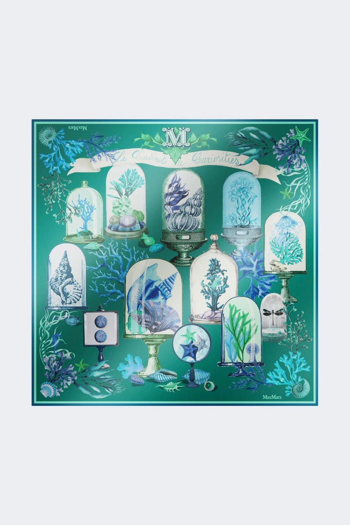 Printed Silk Oversized Scarf Stole Green