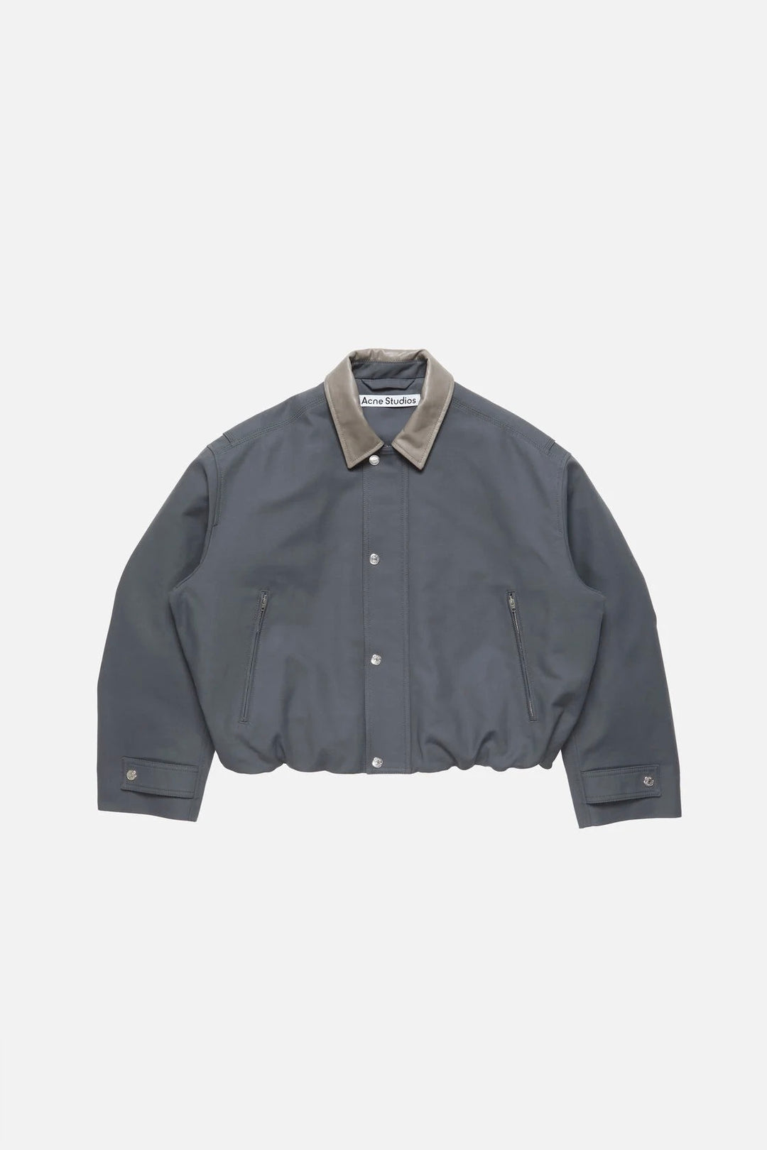 ACNE STUDIOS Bomber With Leather Collar Carbon Grey - Dale