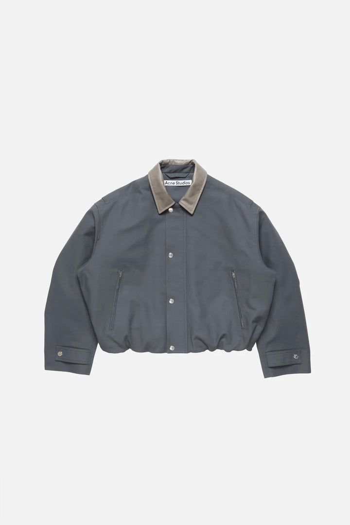 ACNE STUDIOS Bomber With Leather Collar Carbon Grey - Dale