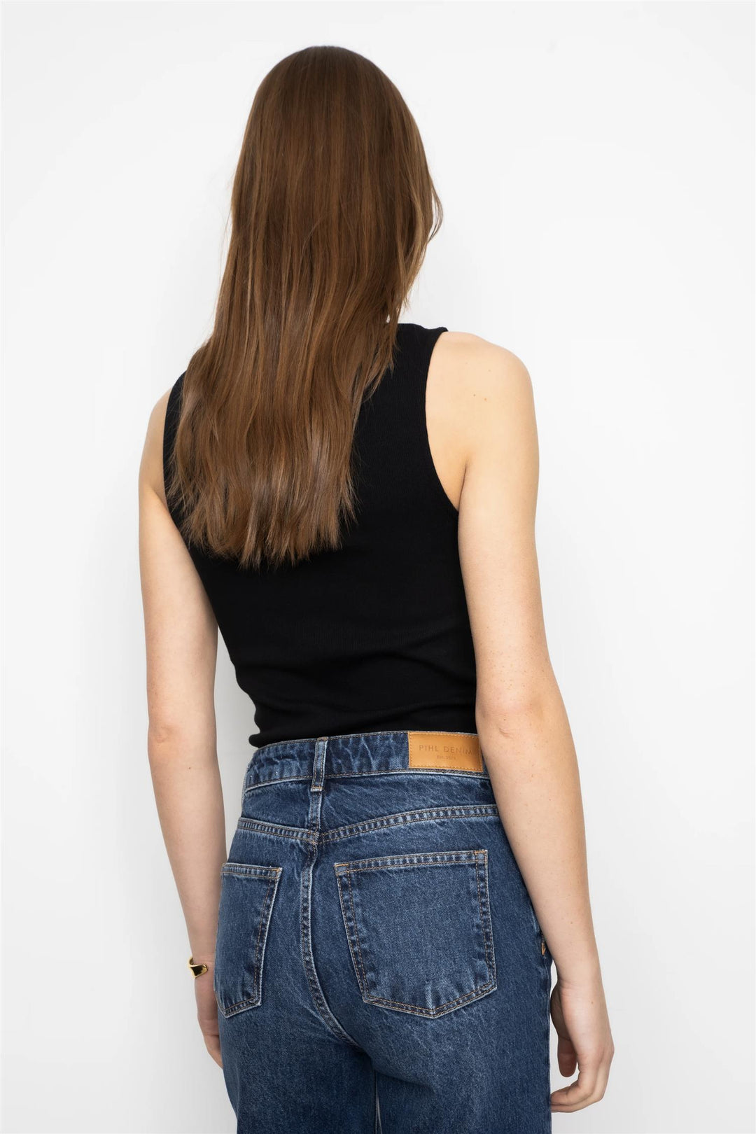 Peggy Rib Boatneck Top Black