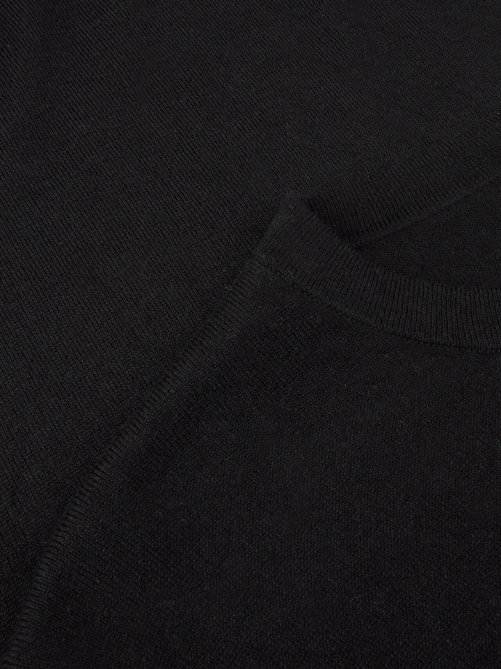 Silk Cashmere Knitted Tee Black