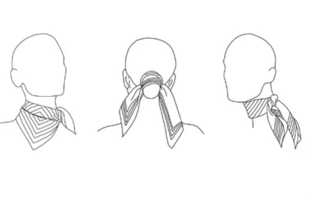 LE SCARF Cotton Paisley Scarf Navy 55x55 - Dale