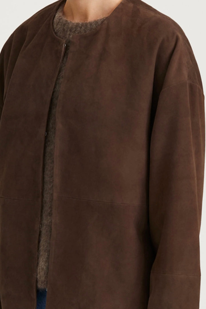 Vana Suede Jacket Pebble Brown