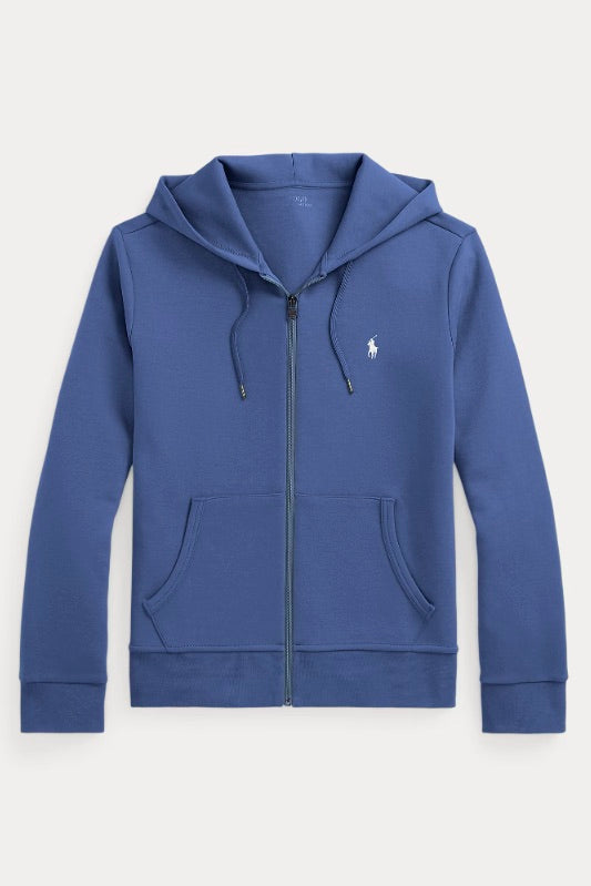 Double-Knit Full-Zip Hoodie Earth Blue