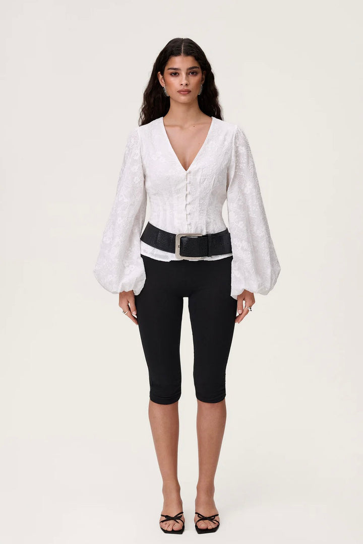 Palena Blouse White Embroidery