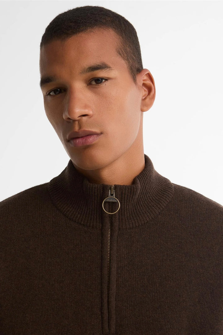 Barbour Holden Half Zip Dark Oak