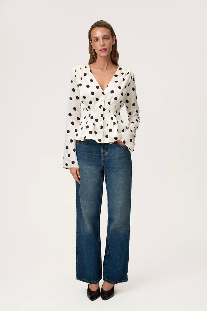 Marmo Blouse Creme Dots