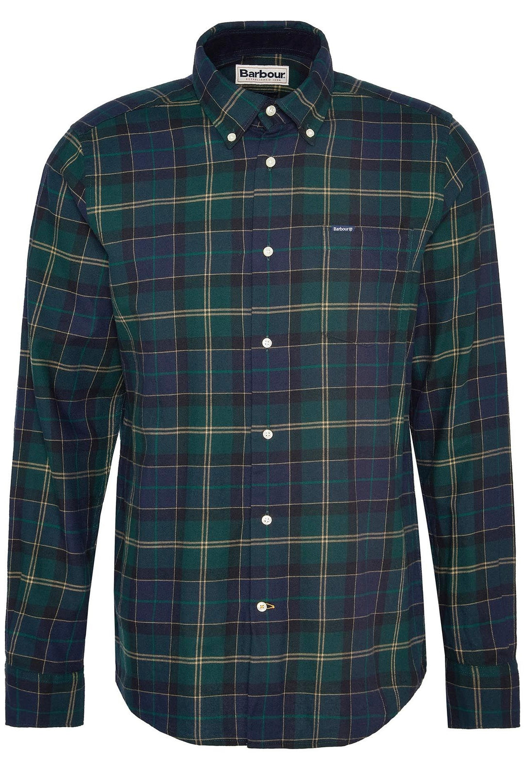 Fortrose Tailored Fit Shirt Green Loch Tartan