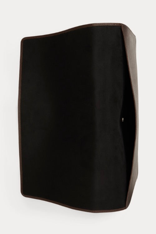 Pebbled Leather Laptop Sleeve Dark Brown