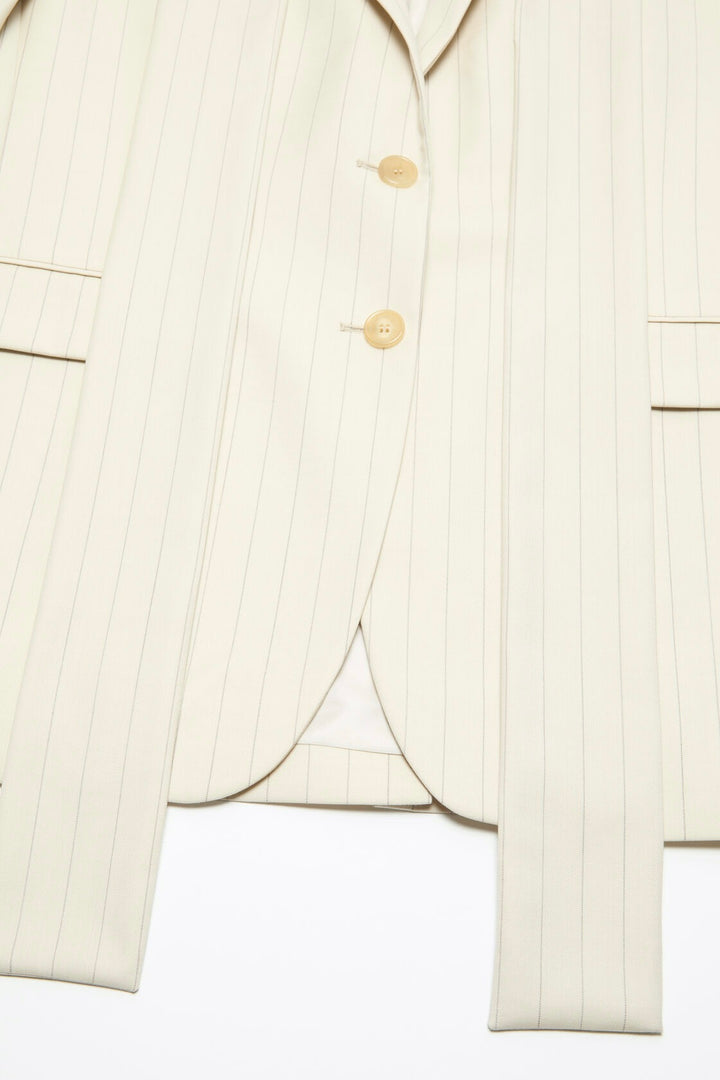Pinstripe Blazer with Scarf