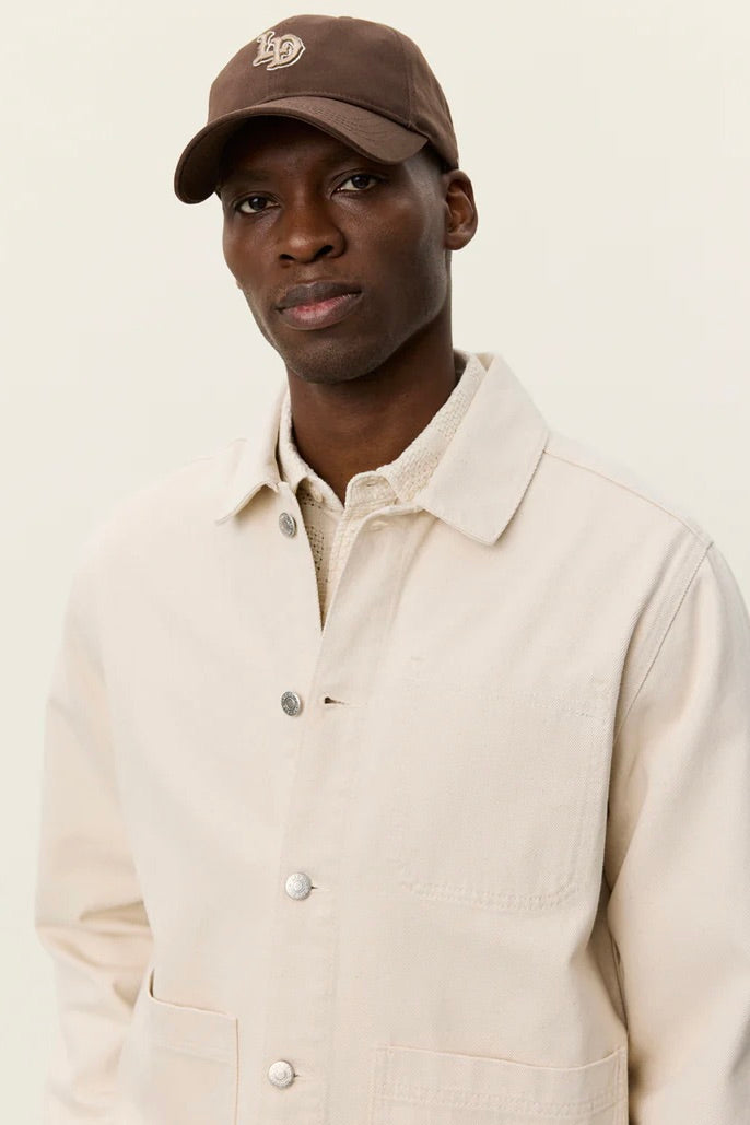 LES DEUX Layton Denim Overshirt Ivory - Dale